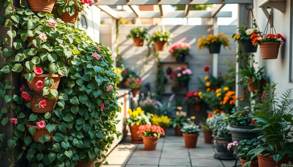 space-saving patio garden