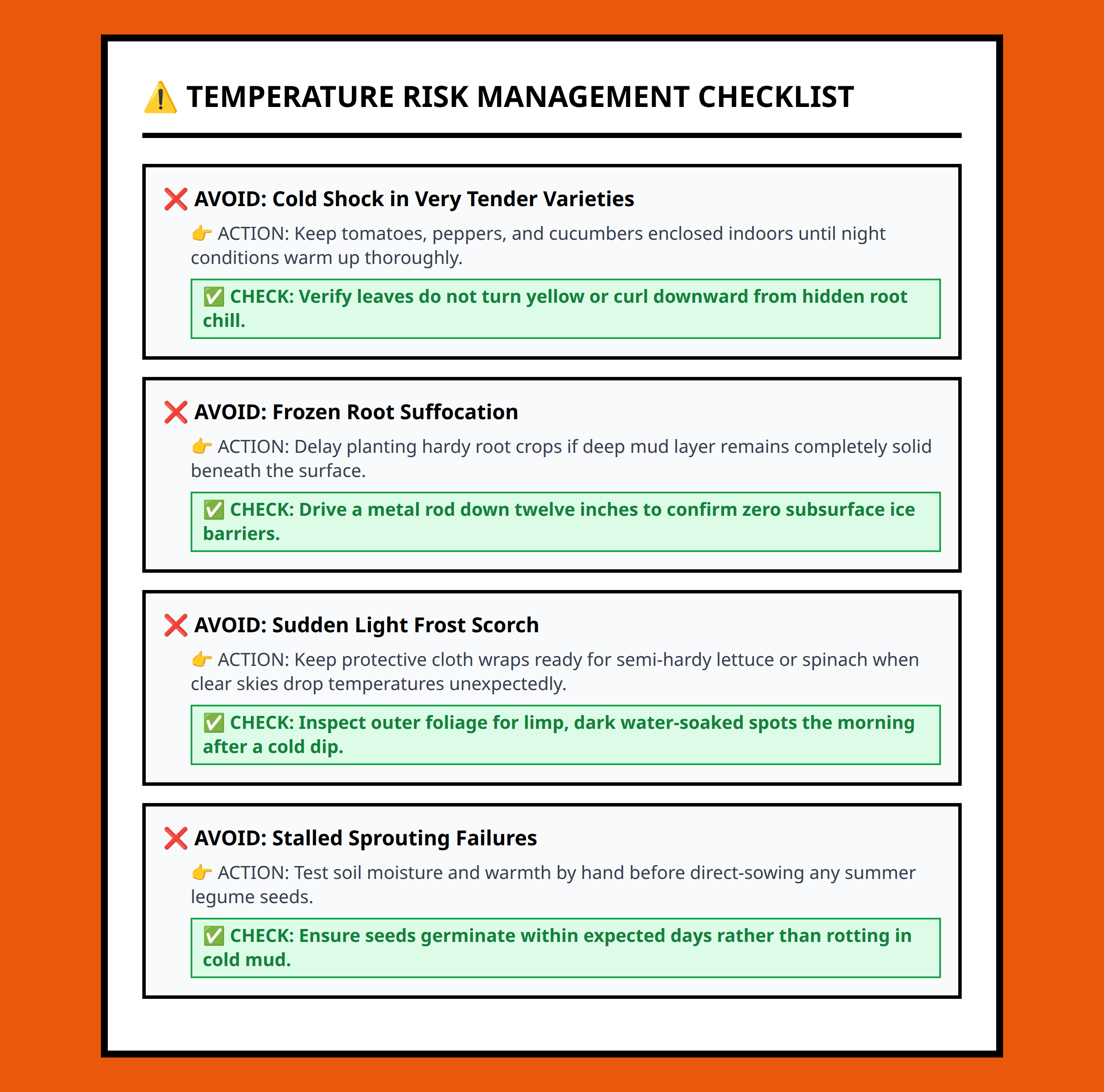 Gardening checklist for frost sensitivity and risk mitigation