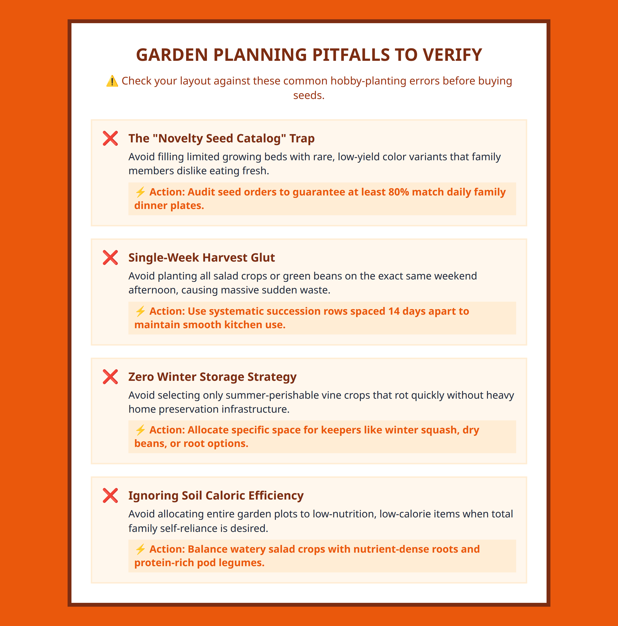 Planning mistakes checklist for home vegetable gardens avoiding random crops