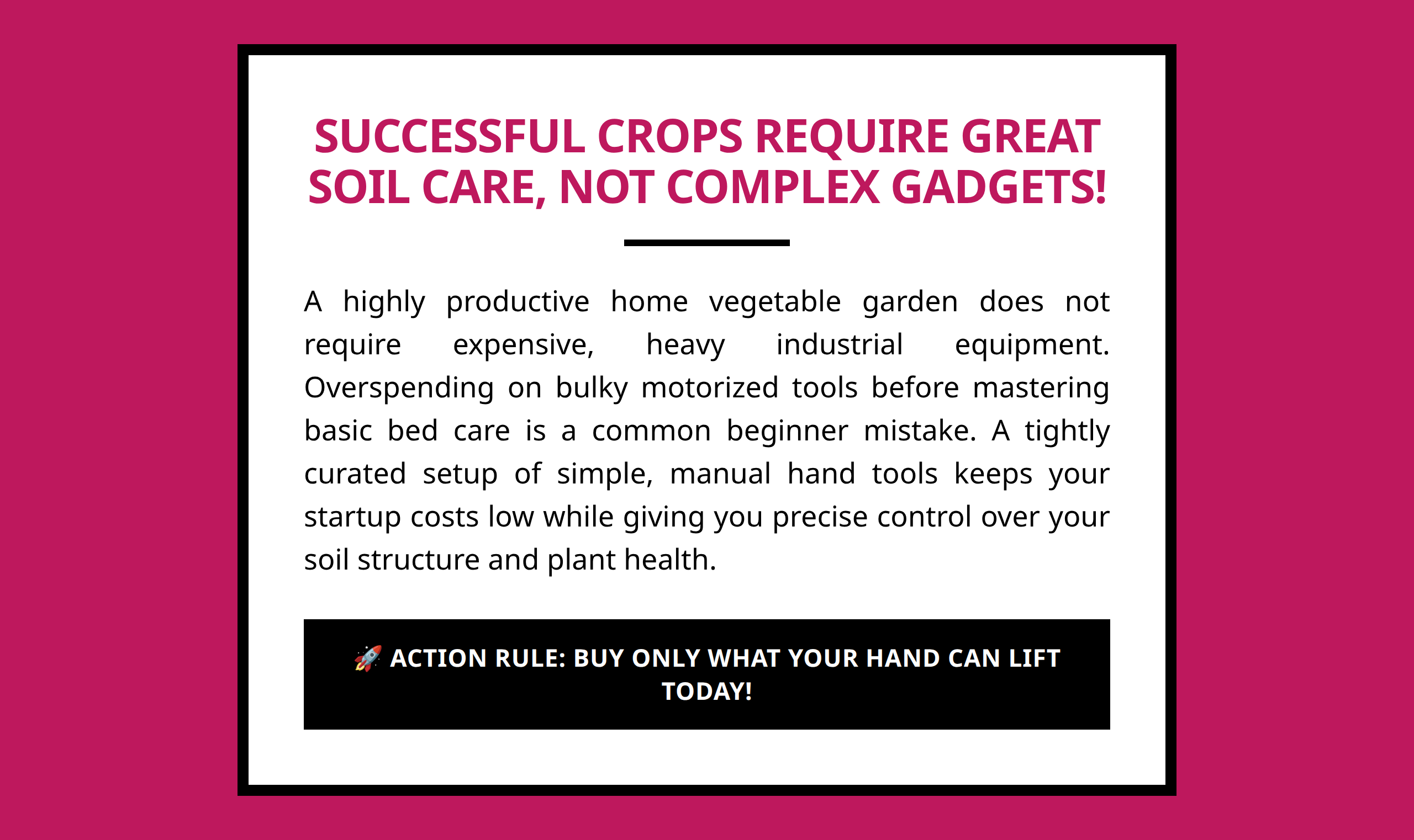 Gardening Minimalism Core Takeaway Poster Summary